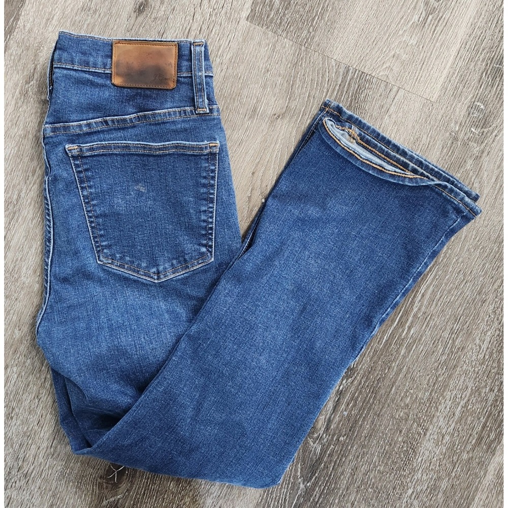 J.Crew Billie Demi Boot Crop Jeans Womens 27 Medium Wash High Rise Flare Stretch
